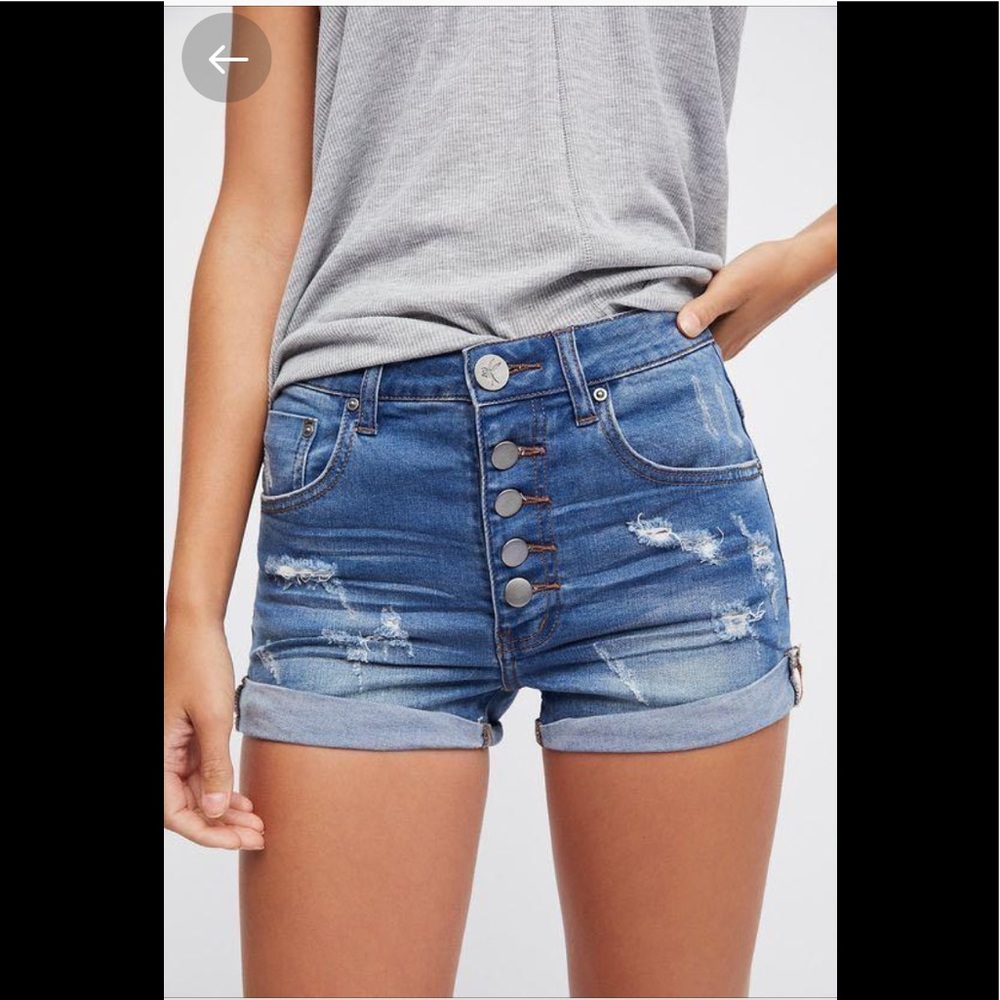 One Teaspoon High Rise Harlets Buttonfly cut off shorts 25